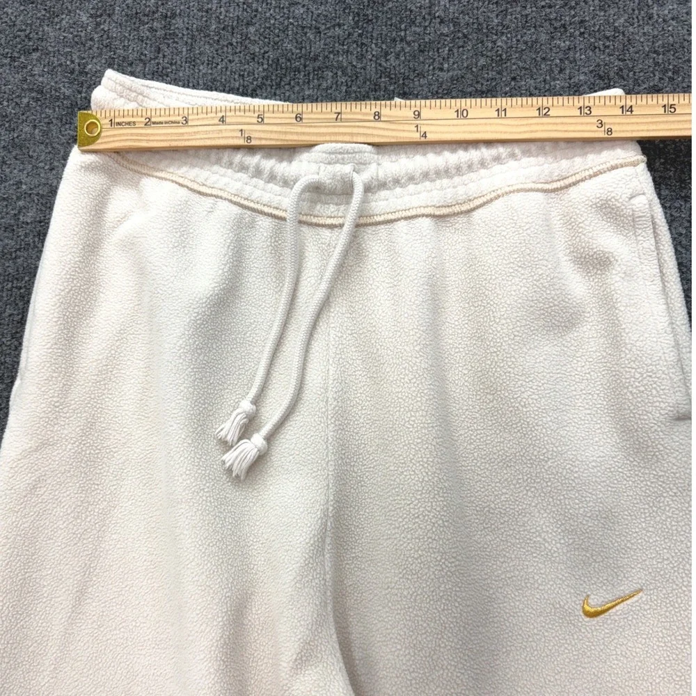 Nike Dri-FIT Fleece Joggers Women Medium Cream Off White Sweatpants Loungewear